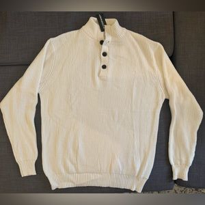 Brand New White Coofandy Knit Sweater— XL